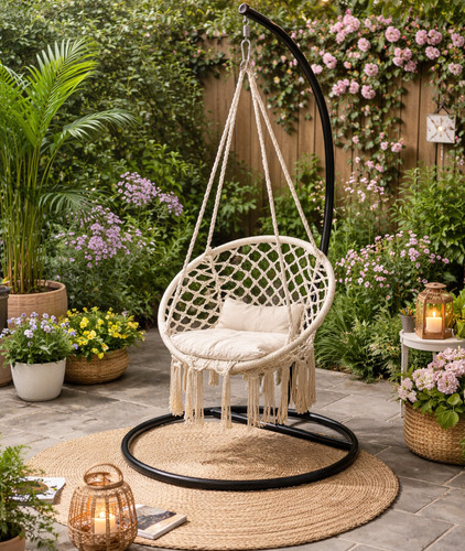 Macrame egg chair swing - swing, with